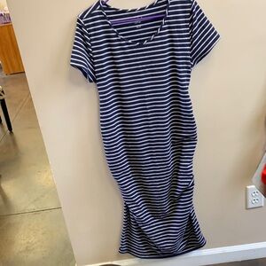 Isabel Maternity by Ingrid & Isabel Navy and White Striped Dress